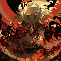 This is a pixiv picture whose title is 餓者髑髏/三途之骨.