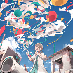 This is a pixiv picture whose title is 「祝い！」.