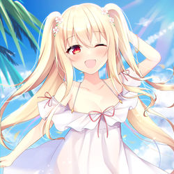 This is a pixiv picture whose title is 金髪白ワンピの幼なじみ.