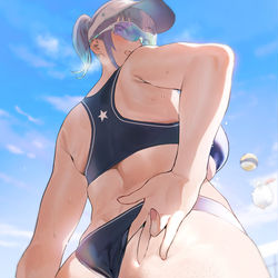 This is a pixiv picture whose title is ビーチバレー尻.