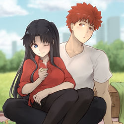 This is a pixiv picture whose title is 【士凛】メロンの超同人祭用のポスター絵.
