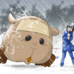 This is a pixiv picture whose title is 台風コロッケ.