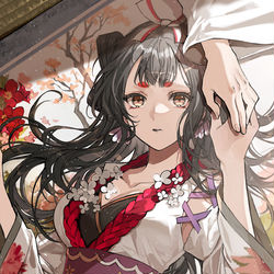 This is a pixiv picture whose title is 紙一重.