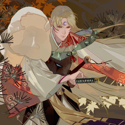 This is a pixiv picture whose title is 草と妖.
