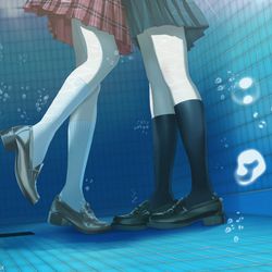 This is a pixiv picture whose title is 卯月の試練③ 水中.