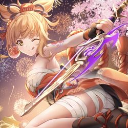 This is a pixiv picture whose title is 宵宮(原神).