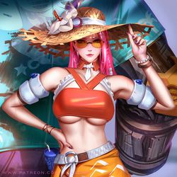 This is a pixiv picture whose title is Ashe swimsuit.