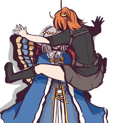 This is a pixiv picture whose title is 藤丸捕蛾，立香在后（.
