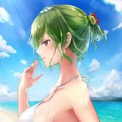 This is a pixiv picture whose title is 暑中見舞い.
