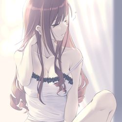 This is a pixiv picture whose title is 寝起き夏葉.