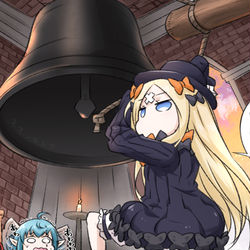 This is a pixiv picture whose title is 鐘つき大会をはじめようとするアビゲイルちゃん御一行様.