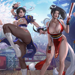 This is a pixiv picture whose title is 街霸AND拳皇.