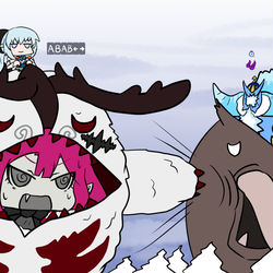 This is a pixiv picture whose title is 異聞帯バトル.