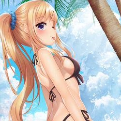 This is a pixiv picture whose title is パンツの下はもちろんちゃんと水着着てるですヨー♪.