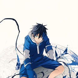 This is a pixiv picture whose title is 青.