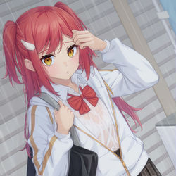 This is a pixiv picture whose title is 「雨止みそうにないし、......ウチくる？」.