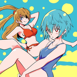 This is a pixiv picture whose title is レイとアスカ.