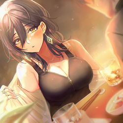 This is a pixiv picture whose title is お酒飲んだら暑くなってきた白瀬咲耶(23).