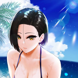 This is a pixiv picture whose title is 水着矢式さん.