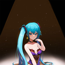 This is a pixiv picture whose title is 미쿠 모나初音ミク モナ.