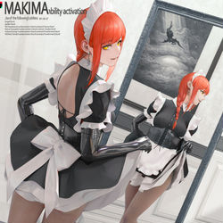 This is a pixiv picture whose title is Miss Kobayashi's Makima.