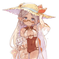 This is a pixiv picture whose title is 水着ザルハメリナさん最高でしたね.