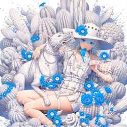 This is a pixiv picture whose title is 夏の女.