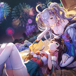 This is a pixiv picture whose title is 放置少女夏の花火.