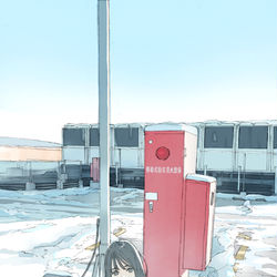 This is a pixiv picture whose title is 雪と駐車場.
