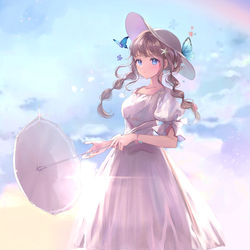 This is a pixiv picture whose title is 夏の黄昏時.
