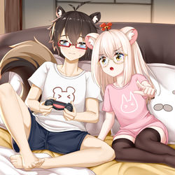 This is a pixiv picture whose title is 仓鼠松鼠.