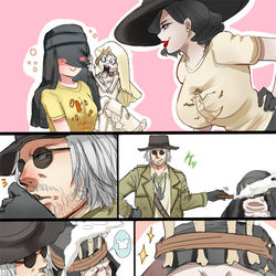 This is a pixiv picture whose title is ４貴族漫画.