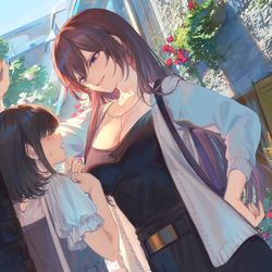 This is a pixiv picture whose title is 小さくて可愛い女の子に目がない長女の葵さん.