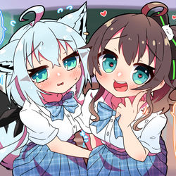 This is a pixiv picture whose title is 教室での会話.