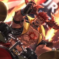This is a pixiv picture whose title is 金欠ドラマー.