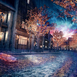 This is a pixiv picture whose title is 雨の通り.