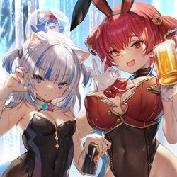 This is a pixiv picture whose title is gura♥船長.