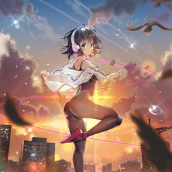 This is a pixiv picture whose title is dance on the roof.