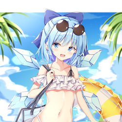 This is a pixiv picture whose title is 水着チルノちゃん.