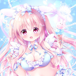 This is a pixiv picture whose title is 『一緒に食べる？』.