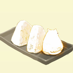 This is a pixiv picture whose title is 塩むすび.