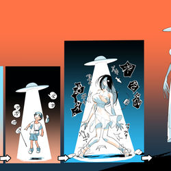 This is a pixiv picture whose title is 八尺様の正体はアダムスキー型UFOだったんだよ！.