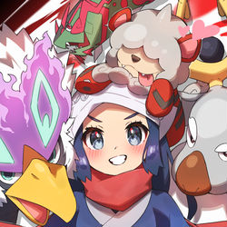 This is a pixiv picture whose title is ショウちゃんと新ポケモン描きました！.
