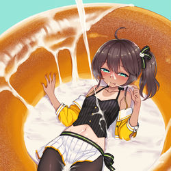 This is a pixiv picture whose title is ○液に着衣入浴するまつりさん.