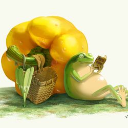 This is a pixiv picture whose title is 黄色のピーマンの食べ方.