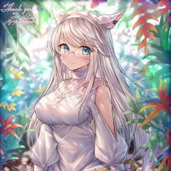 This is a pixiv picture whose title is 眼鏡白髮ッテChan🐾.