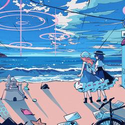 This is a pixiv picture whose title is インスタントブルー.
