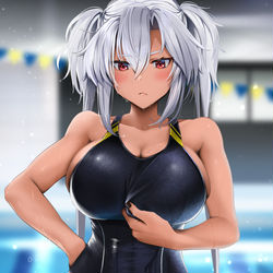 This is a pixiv picture whose title is 水着が吸い付いて…….