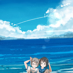 This is a pixiv picture whose title is 来年もまた来ようね！.