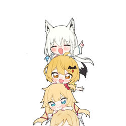 This is a pixiv picture whose title is 積み上げホロ1期生！.